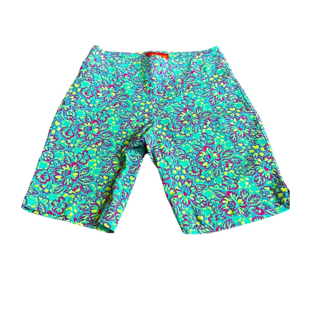KRAZY LARRY Bermuda shorts in a bright floral design, size 2, VGC